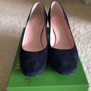 Dark Blue Kate Spade velvet pumps